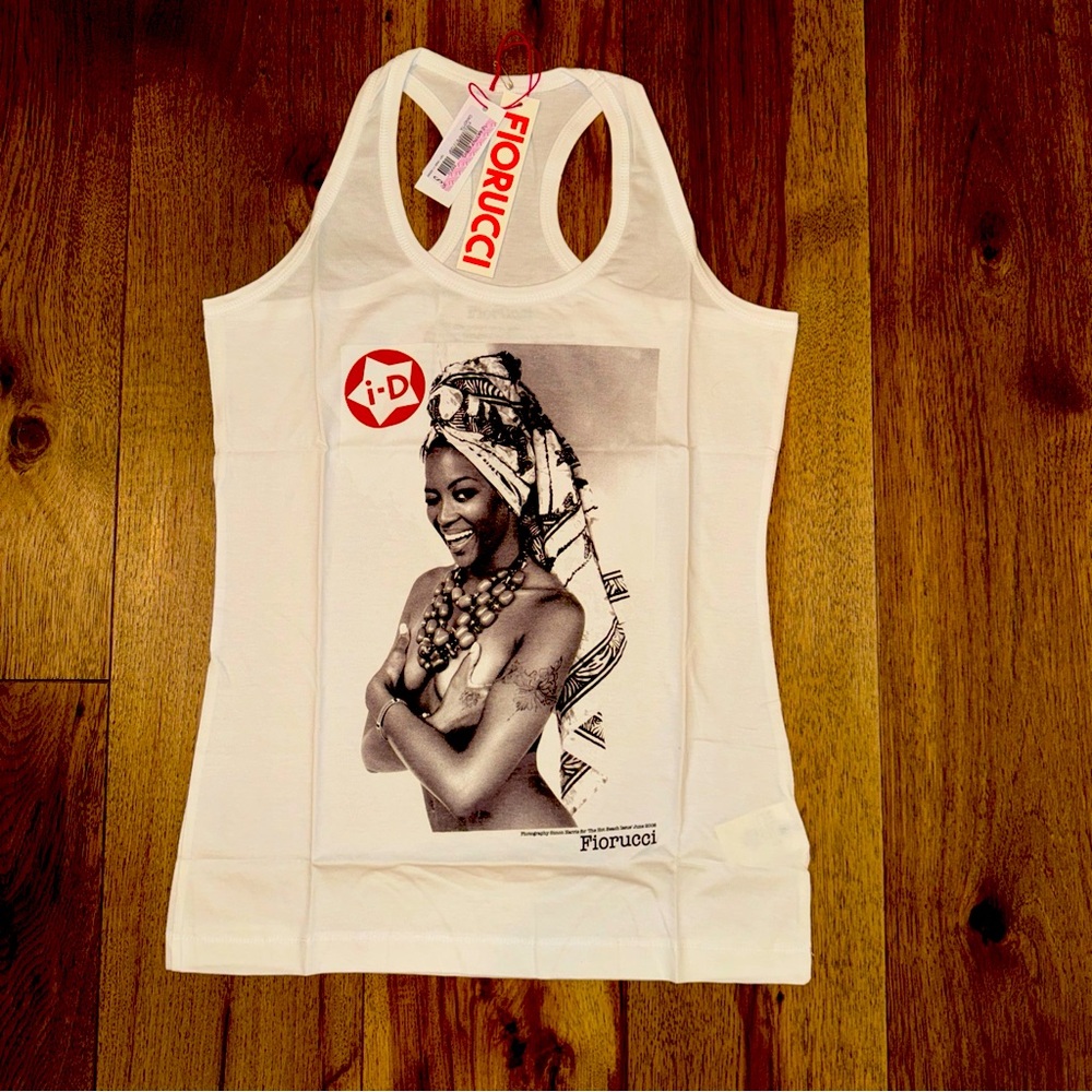 NWT NEW Fiorucci Naomi Campbell Tank Top White SMALL Made in Italy Capsule
